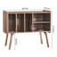 Record Player Stand With 4 Cabinets , Large Mid-Century Turntable Stand With Wood Legs, Vinyl Storage Table For Living Room Bedroom-1491048023