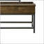 Table basse réglable à plateau relevable en chêne brun et noir sable avec rangement, parfaite pour la vie moderne et la flexibilité de l'espace de travail.