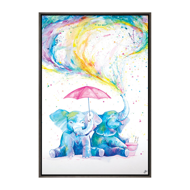 Décoration murale pour enfants Mischief, H 60 po x l 40po x P 1,5 po, Toile avec cadre gris foncé rustique