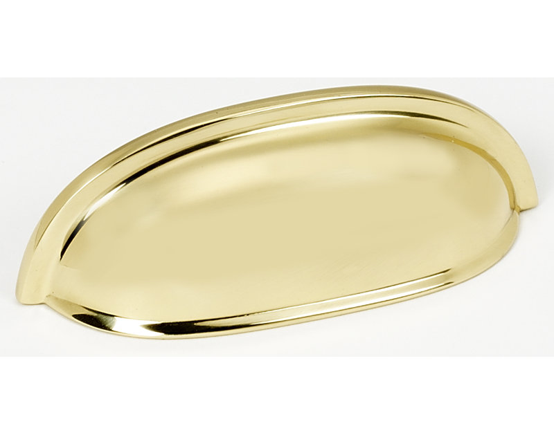 Cup Pulls Cup / Bin Pull, Polished Brass