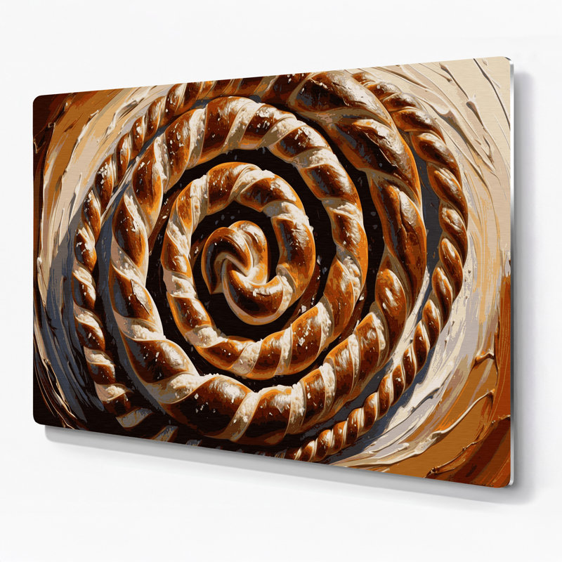 Desserts bretzels, art mural en métal noir, H 11 po x l 14 po