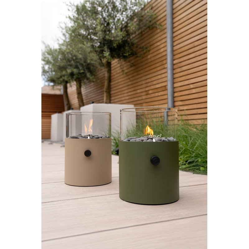 Himanshu Round Propane Smokeless Fire Pit, Sandy Beige