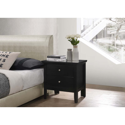Table de chevet transitionnelle élégante pour chambre à coucher