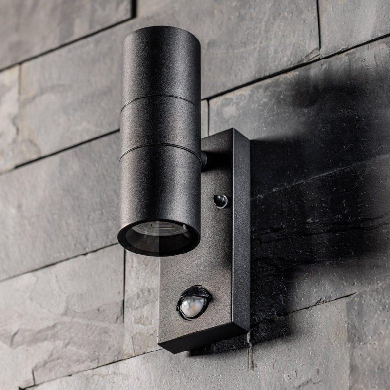 Brandais 22cm H Outdoor Wall Lantern, Black Stainless Steel