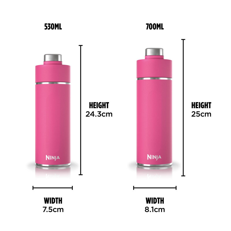 Ninja Thirsti 530 ml Travel Bottle DW1801EUUK, Pink