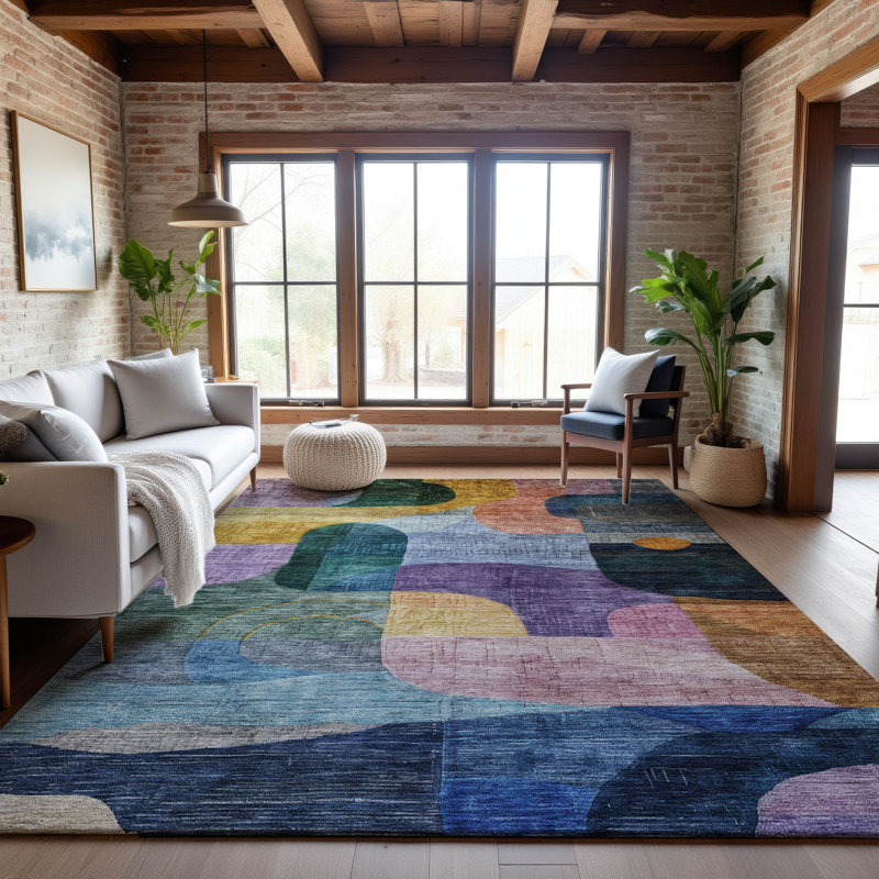 Premium Machine Washable Konopka AMF1115 Modern Rug, Rectangle 2'6" x 3'10"