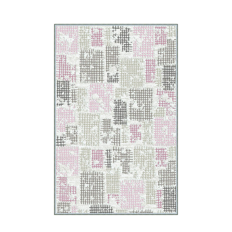 Stylish Hall Carpet (3.3 x 6.6 ft), 100% Polyester, 0.3 in Pile Height | Antibacterial, Non-Slip PVC Felt Dot Underside | Machine Washable, 3D Digital Print, Durable & Easy to Clean | Perfect for Entryway & Living Areas