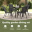  5 Piece Garden Dining Set - Grey PVC-coated polyester And Steel-203179857
