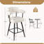 Ensemble de 2 tabourets de bar rotatifs 27 po avec dossier incurvé et accoudoirs, pieds et repose-pieds en métal blanc-910675930-910675929