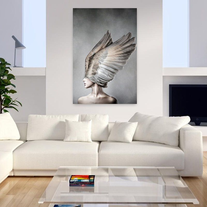 Thea, oiseau contemporain, art urbain, H 48 po x l 32 po