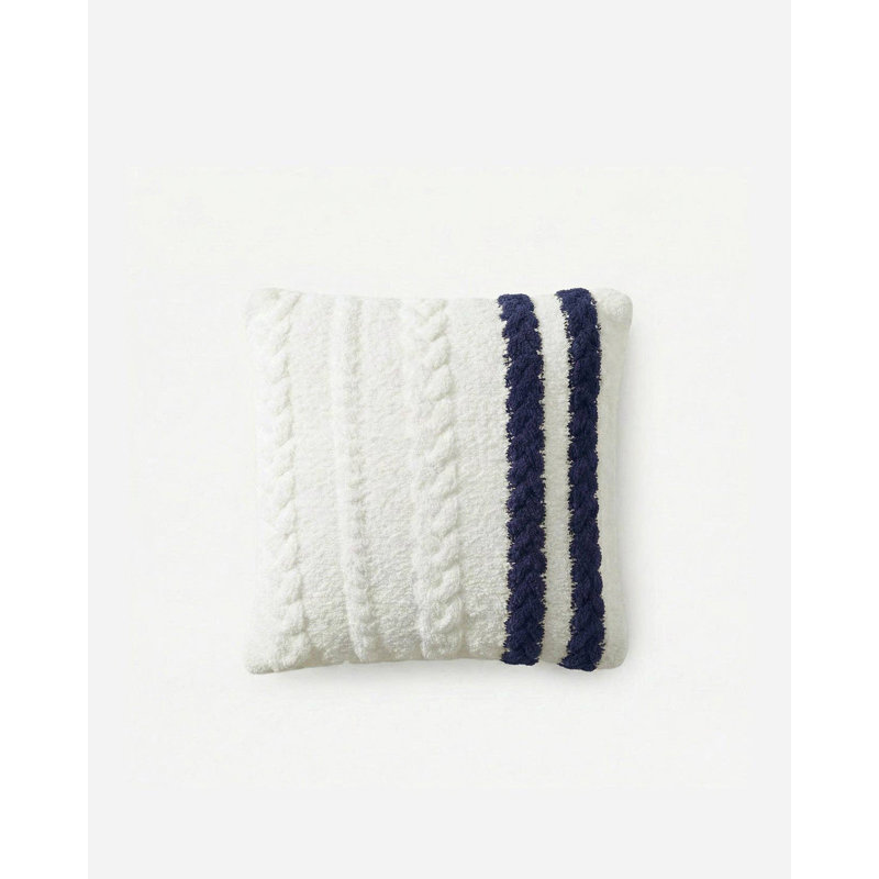 Square Pillow Cover & Insert, Off White/Midnight