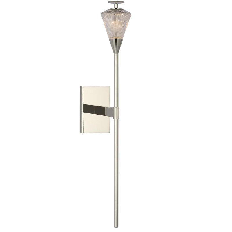 Waterford Blaze Sconce with Clear Crystal, Polished Nickel, 19" H x 5.75" W x 7.75" D