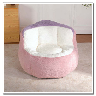 Fauteuil à billes en fausse fourrure, aucun assemblage requis