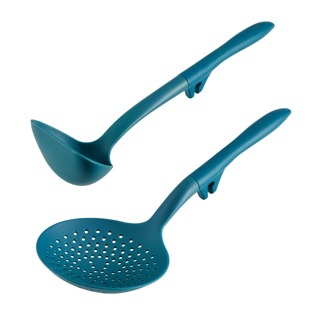 Rachael Ray Lazy Tool Kitchen / Cooking Utensils Set, 2 Piece, Teal Rachael Ray