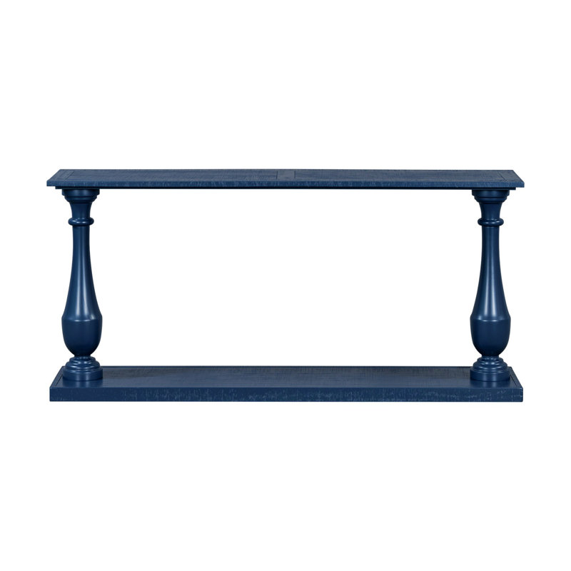 Console, table étroite avec tablette inférieure pour le salon, le vestibule, la chambre à coucher, Marine