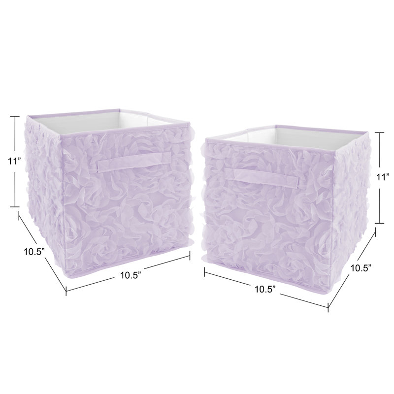 Bac de rangement en tissu Rose Lace, Mauve