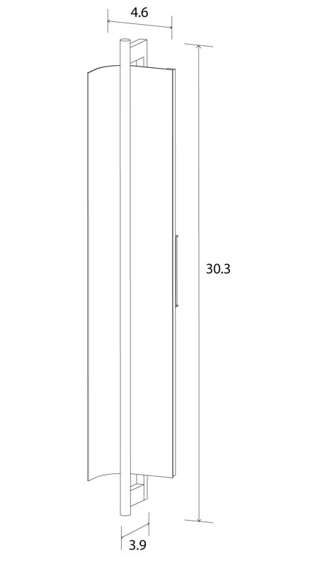 Allavo 31" Dimmable LED Bath Sconce, Brushed Aluminum/Walnut, Textured White, 3500K - 277V AC