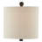 Donna Black Faux Wood Table Lamp with Linen Drum Shade