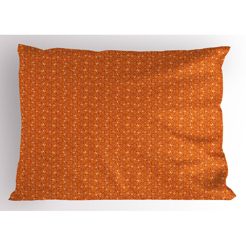 Burnt Orange Geometric Microfiber Pillow Shams, 2 Pack
