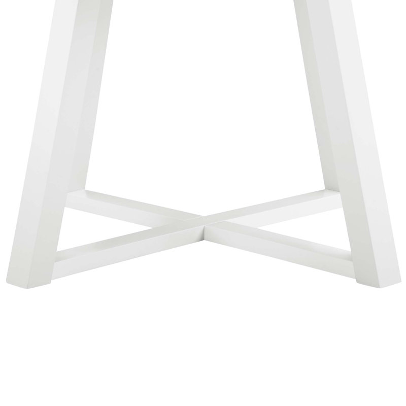 Ensemble de salle à manger rond 5 pièces, table à tréteaux et 2 chaises, moderne, Beige, 5