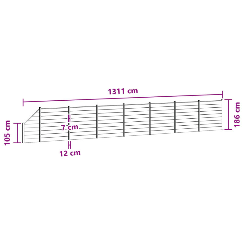 1311 cm W Fencing Kits Fencing with 8 Panel(s) Included, Brown