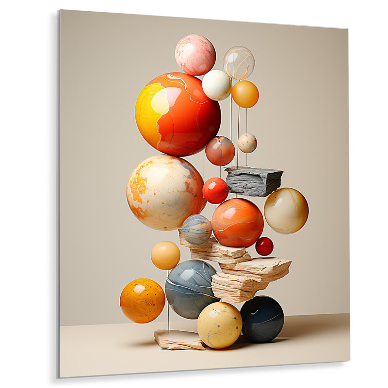Pyramide abstraite géométrique en marbre I - Art mural abstrait en métal, H 32 po x l 24 po x P 1 po