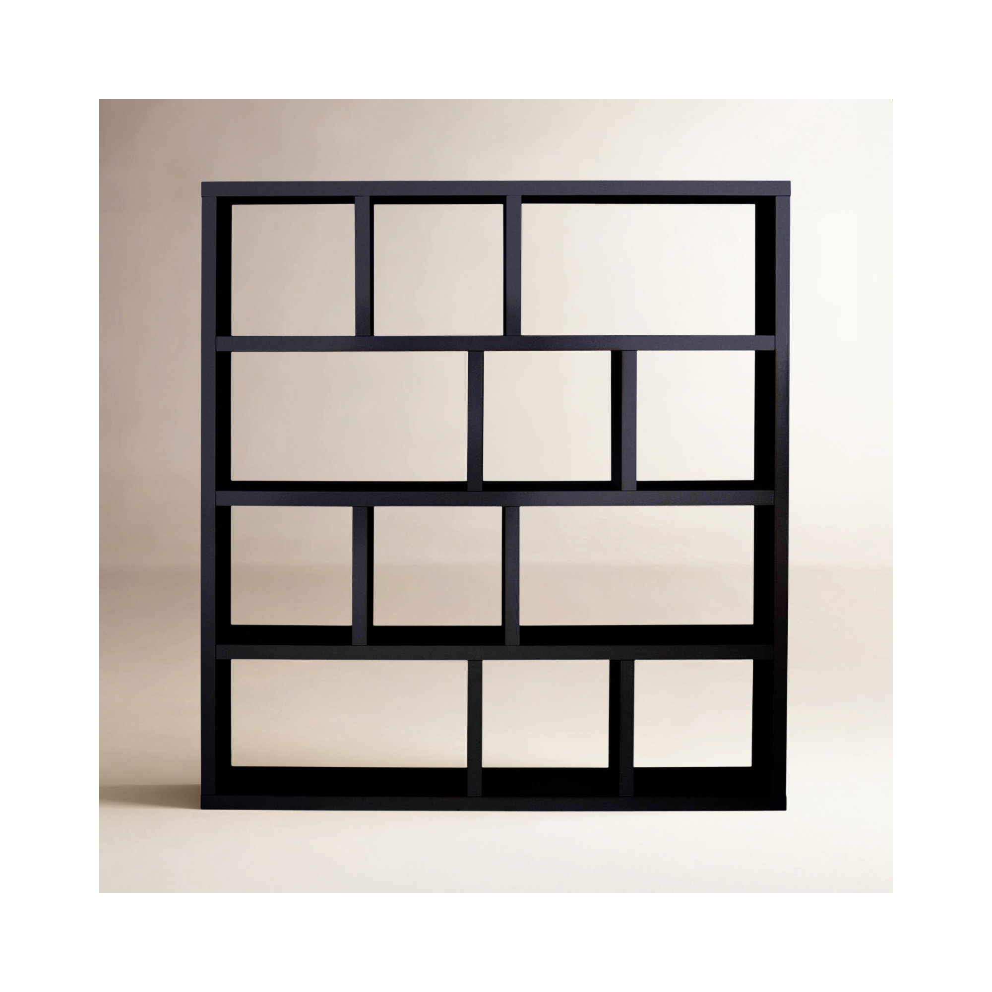 Stetson Wide Bookcase, (4 Shelves) 63" H x 59" W x 13" D, Pure Black