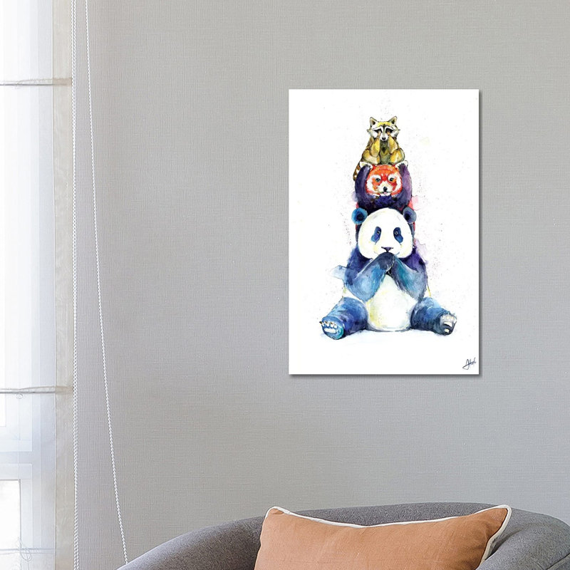 Pandamonium by Marc Allante - Wrapped Canvas Painting, 66.04 cm H x 45.72 cm W x 3.175 cm D