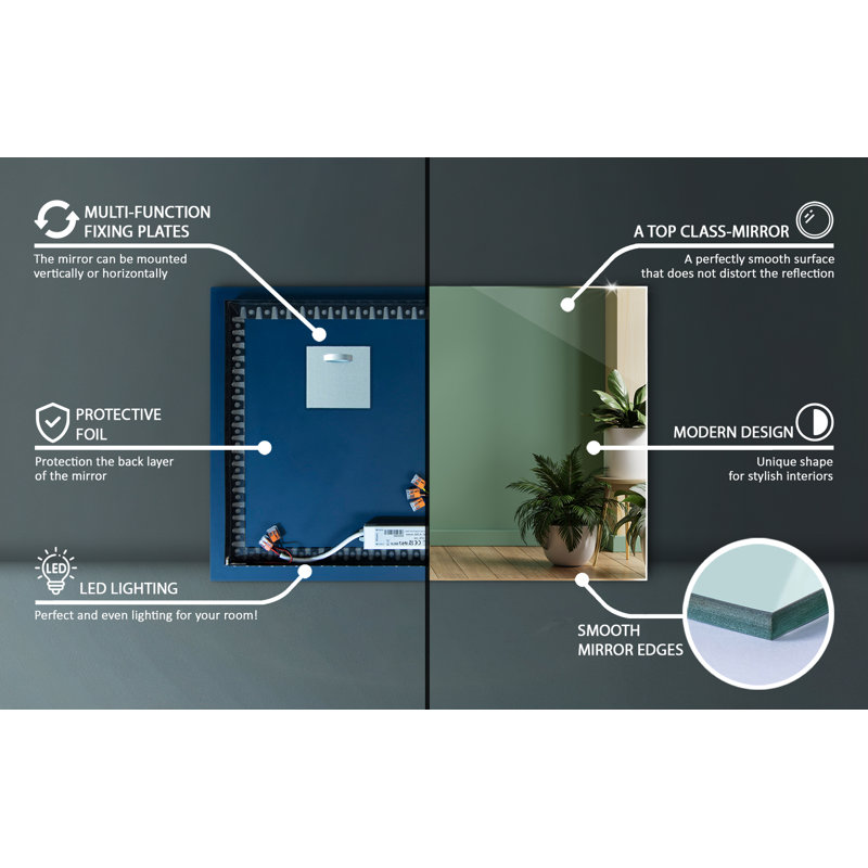 Kena Flat Wall Mirror, 80 H x 60 W