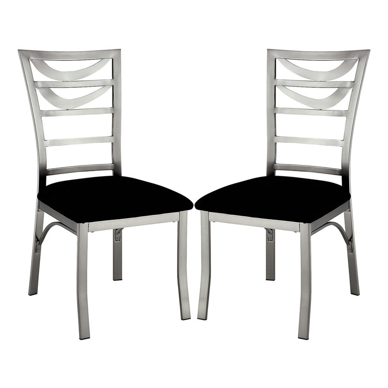 Ensemble de 2 chaises d'appoint en microfibre et en métal