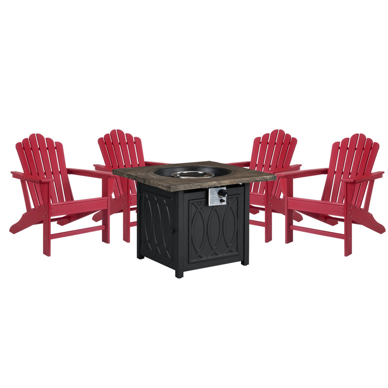Ensemble de conversation pour 4 personnes avec table de foyer Eterra