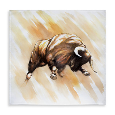 Bull to attack - Orange Indoor/Outdoor Tablecloth for Man Cave
