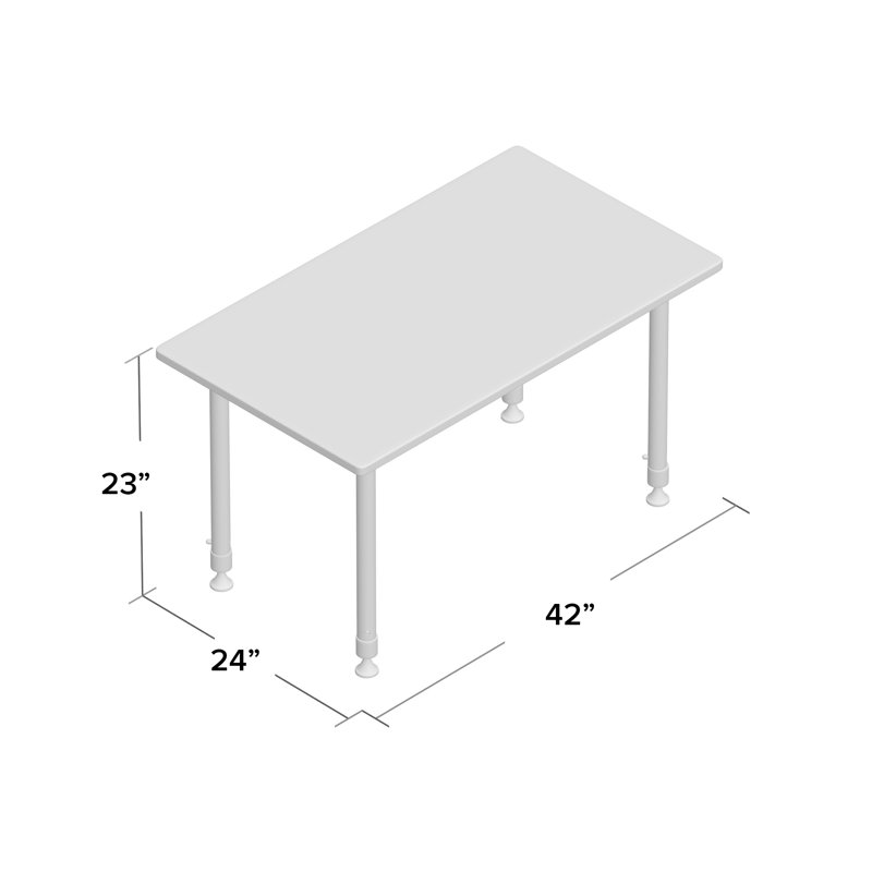 Table de formation à hauteur réglable Albaugh, Cerisier, H 34 po x L 42 po x l 24 po