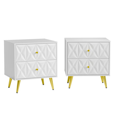 White Nightstand Set Of 2
