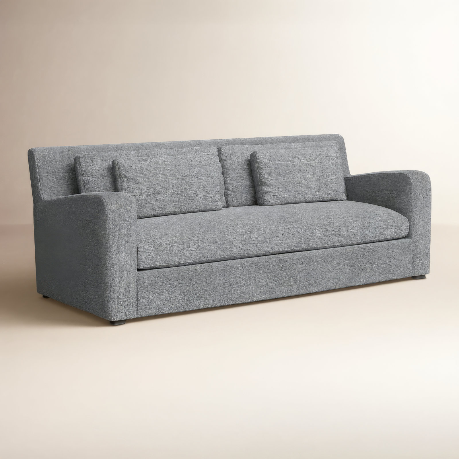 Nessa 93" Sofa, Castlerock Gray Basketweave