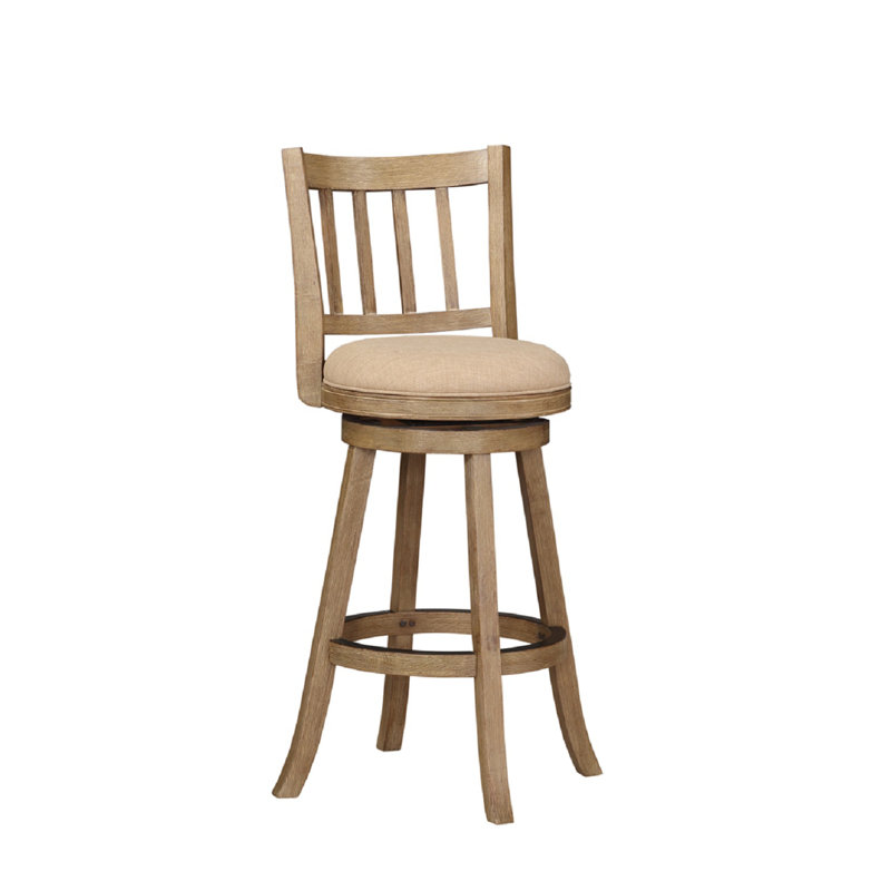 Tabouret de bar / de comptoir Cremilde, Bois flottant brossé au métal et avoine