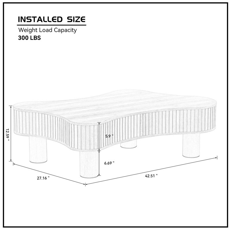 Irregular Shaped Coffee Table, Black