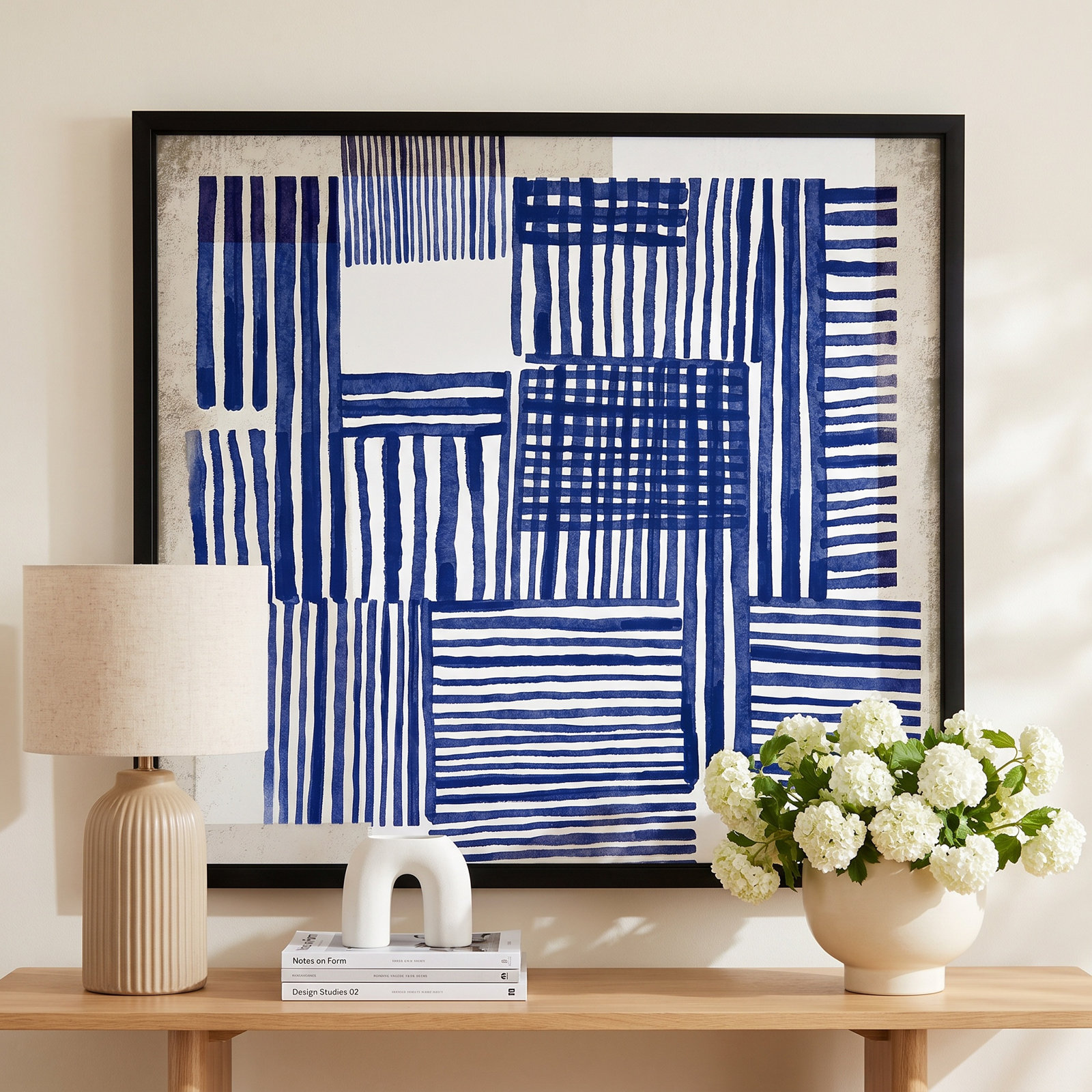 Book Shelf Painting by Marco Marella, Black Framed, 44" H x 44" W x 1.25" D
