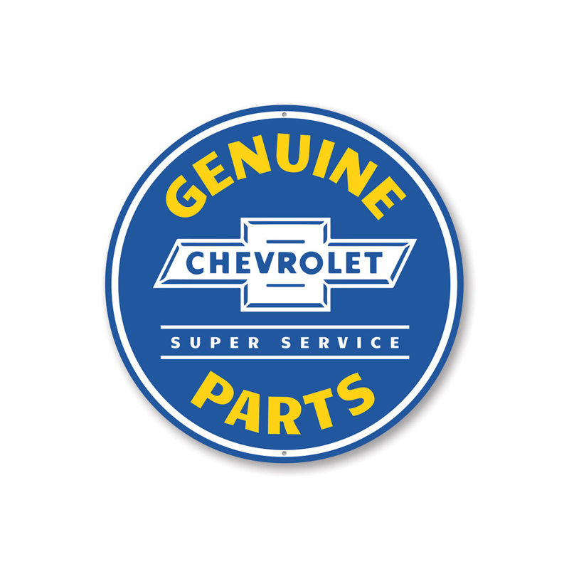 Enseigne en aluminium Chevy, H 12 po x l 12 po x P 0,04 po