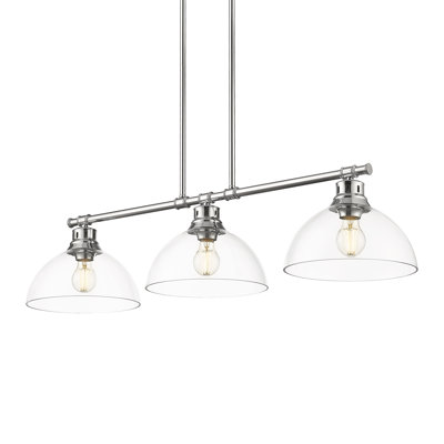 Iftimie 3-Light Linear Pendant with Clear Glass