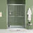 56 - 60" Adjustable Width Finished Sliding Glass Shower Enclosure With 8Mm & Tempered Glass, Double Handle Design, Safe And Worry Environment Hardware Door 5/16"  8Mm  Clear Mute Rollers, Chamfer-124897818