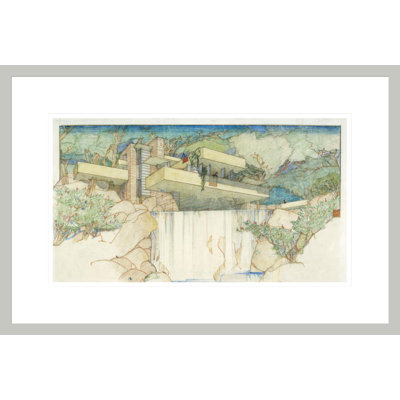 Edgar J. Kaufmann House Fallingwater" Mill Run PA" by Frank Lloyd Wright - Framed Giclee Print
