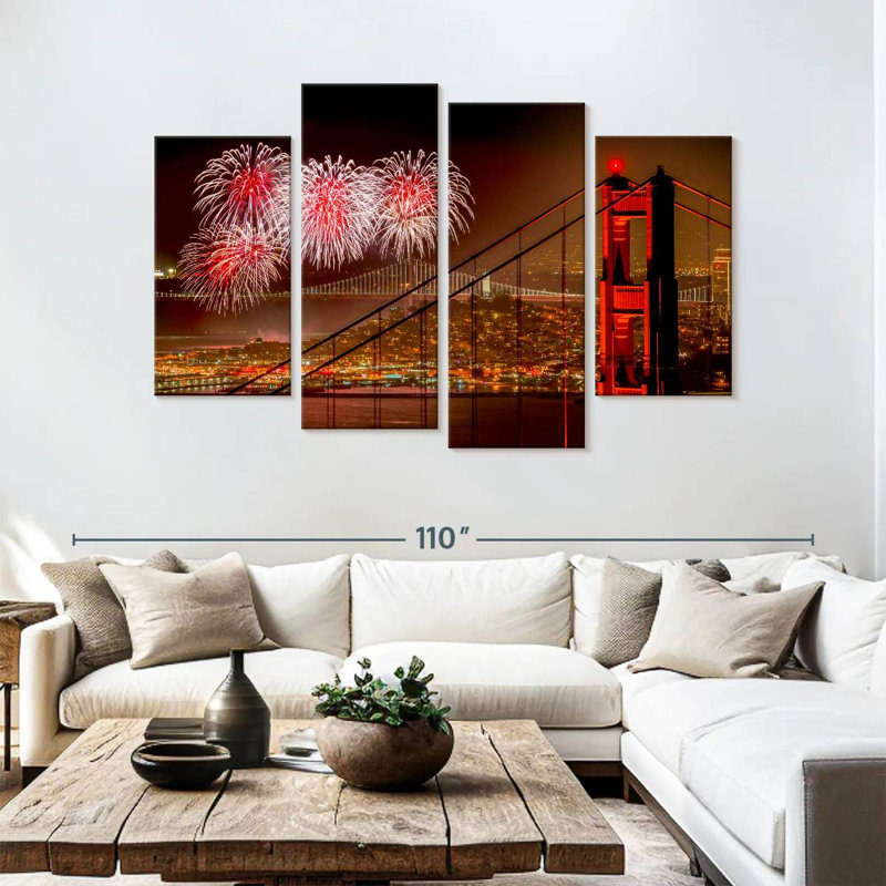 Lilie Festive San Francisco Skyline, 54"H x 84"W