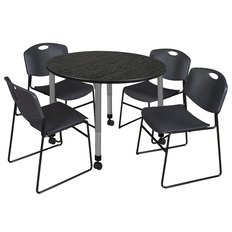 Ensemble de table de salle à manger et de chaises Kee, Acajou, H 34 po x L 111 po x l 111 po