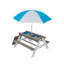 Wooden Kids Picnic Table/ Sand And Water Table With Umbrella/ Activity Table For Outdoor Backyard Patio Play