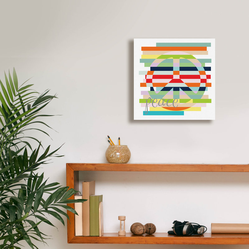 «Peace Rainbow» par Erin Clark, art mural sur toile, H 12 po x l 12 po x P 0,75 po