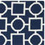 Tapis géométrique en laine / coton tissé à la main Rodgers - blanc / bleu-1510790898