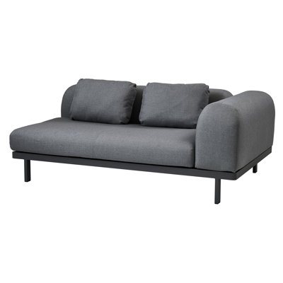 Space 70.9" Wide Outdoor Teak Loveseat with Cushions