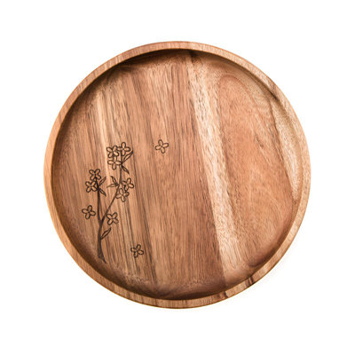 The Charm Of Nature | Circular Tray Of Acacia Wood, Warm And Simple, Returning To The Essence Of Life