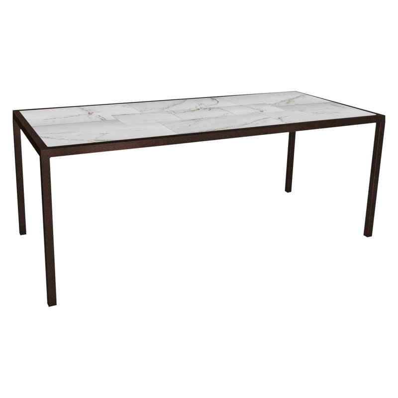 Quadra Outdoor Rectangle Dining Table, Copper Creek, Pallazo White